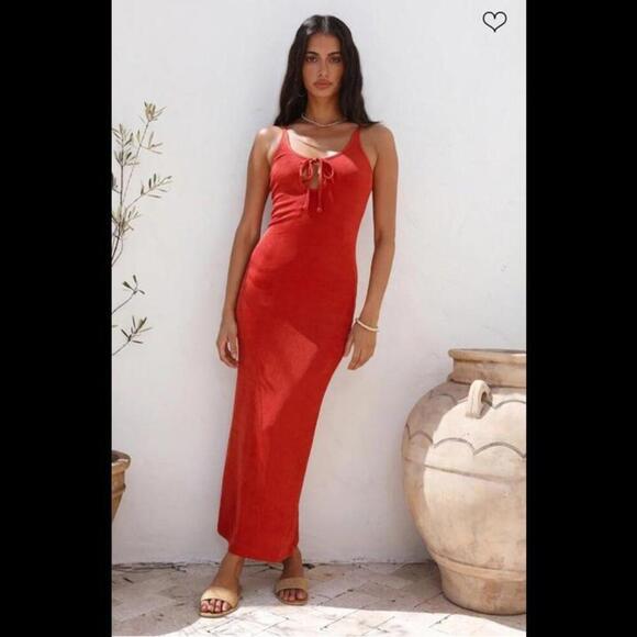 Anthropologie Red Maxi Dress - Picture 1 of 2